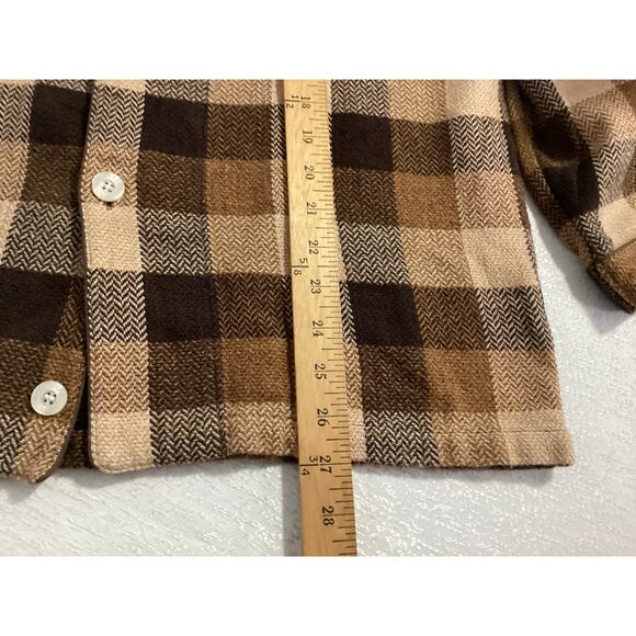 Gianni Valentino cotton flannel plaid button down size L Brown made in Italy - Picture 8 of 8